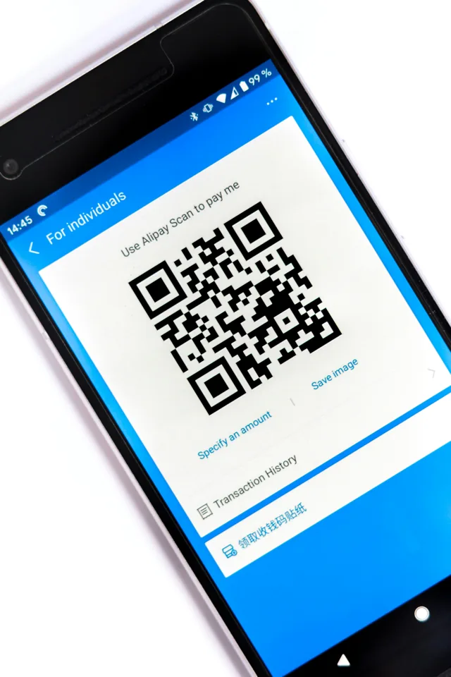 Paying by QR code on a phone in China