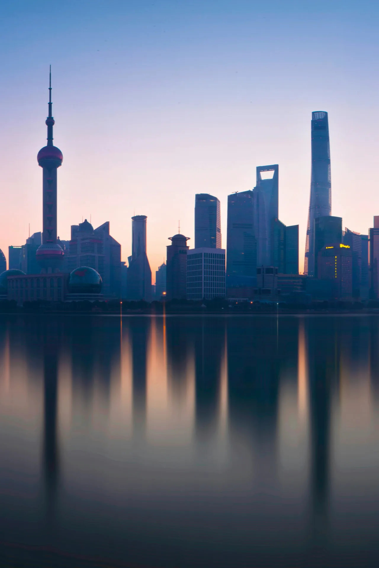 A modern Chinese city at night