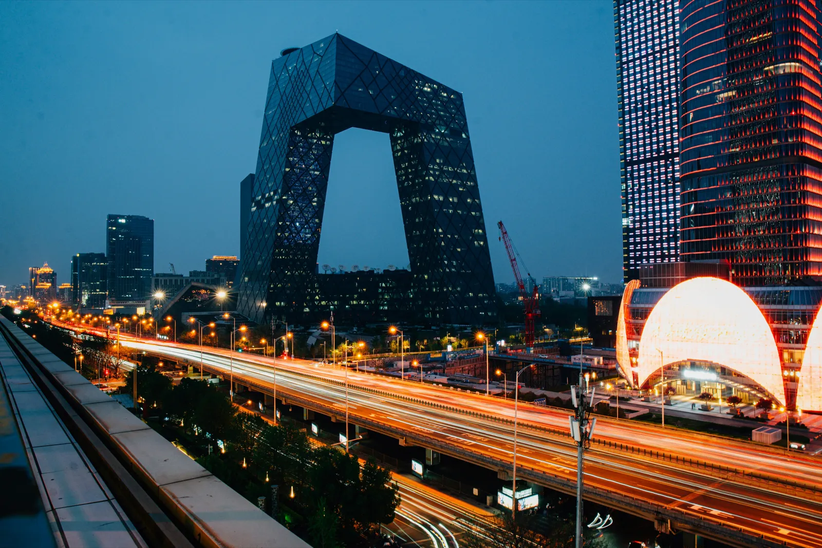 A watchtower of the Forbidden City at dusk in Beijing