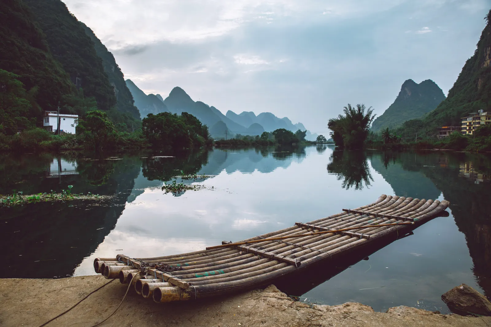 The karst landscape of Guilin in soft morning light