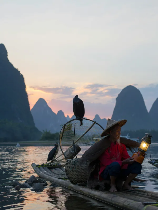 Karst peaks along the Li River near Guilin and Yangshuo